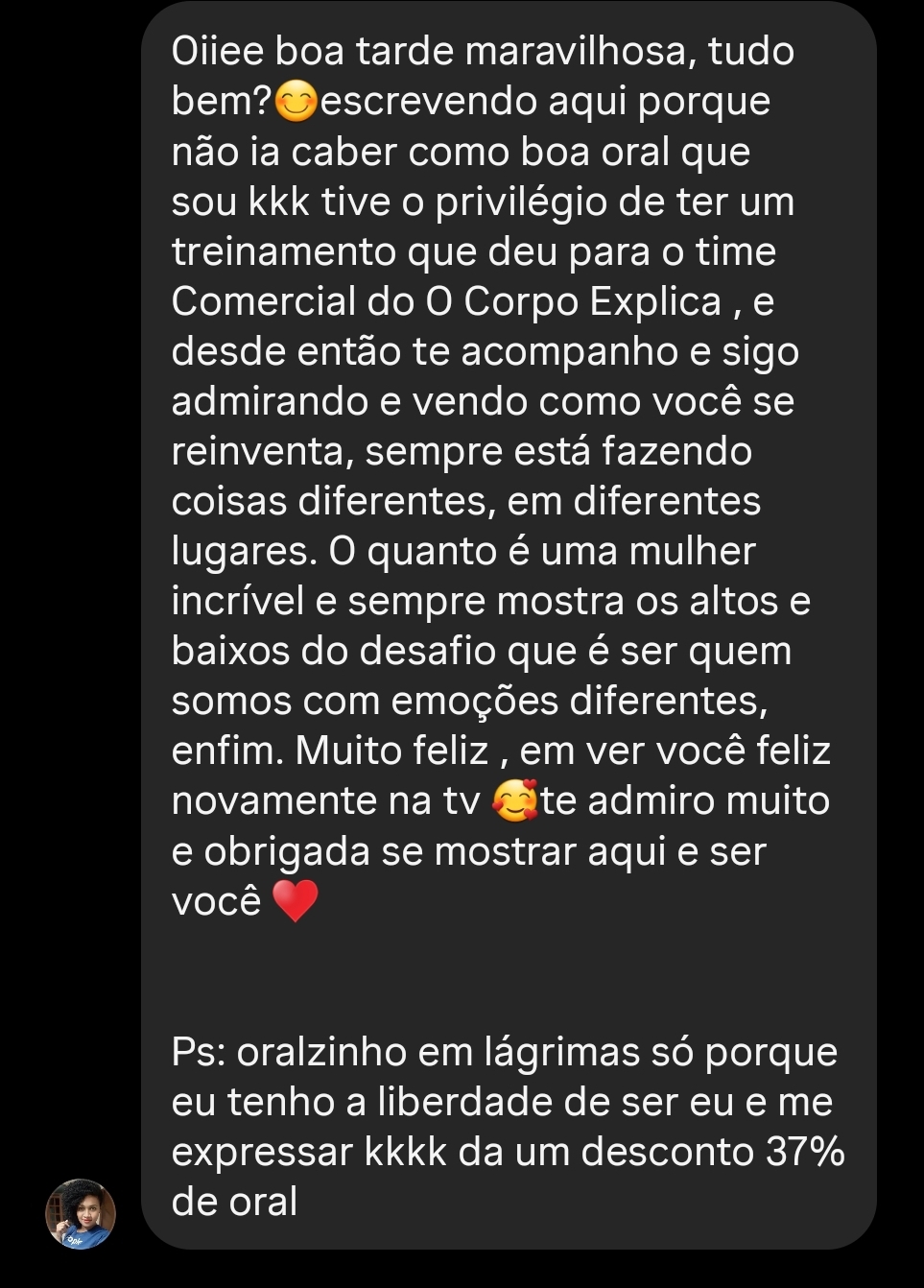 Integrante do time comercial que fez o treinamento.