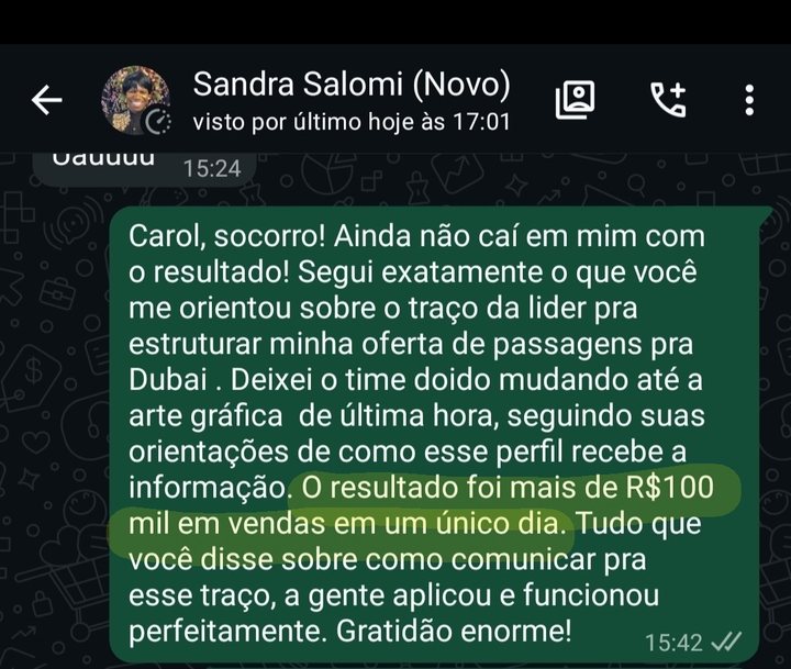 Sandra Salomi conta que, seguindo as orientações sobre como comunicar para o perfil do cliente, fez mais de R$ 100 mil em vendas em um único dia
